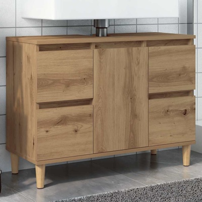 vidaXL Шкаф за мивка Artisan Oak 80x33x60 cm Инженерна дървесина (857127)