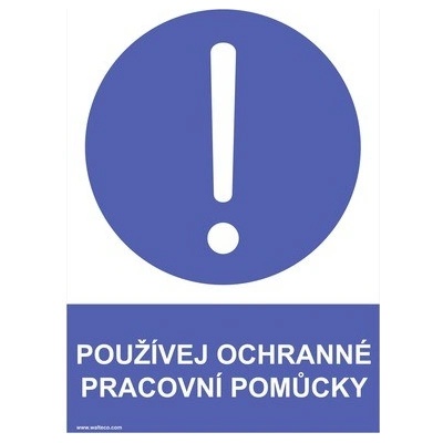 Samolepka "Používej ochranné pracovní pomůcky" 297x210 mm