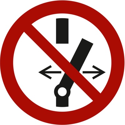 Značka Zákaz spínania, ISO 7010, samolepka, 100 mm, 10 ks