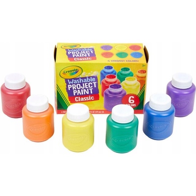 Crayola zmývateľná metalická farba 6x59ml