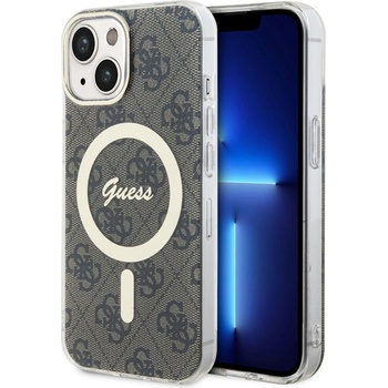 GUESS Калъф GUESS, IML 4G MagSafe за iPhone 15, GUHMP15SH4STW, Кафяв (GUHMP15SH4STW)