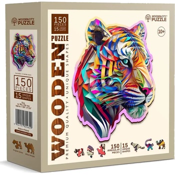 Wooden City - Puzzle Colorful Tiger wooden - 150 piese