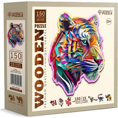 Wooden City - Puzzle Colorful Tiger wooden - 150 piese