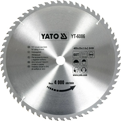 Kotouč na dřevo 400 x 30 mm 60z Yato YT-6086