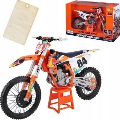 MAISTO KTM 450 SX-F CROSS RED BULL MODEL V MĚŘÍTKU | DÁRKOVÝ PŘÍVĚSEK 1:6