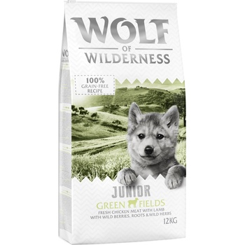 Wolf of Wilderness Junior Green Fields jehněčí 2 x 12 kg