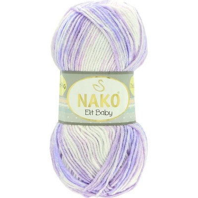 Nako Elit Baby Mini Batik 32460 fialovo biela
