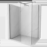 Mexen Kioto душ стена Walk-in 120 x 100 см, прозрачна, пистолетно сиво четкано - 800-120-202-66-00-100 (800-120-202-66-00-100)