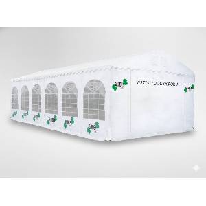 Garden Line Голяма шатра 6x12m PVC 550g/m2 бяла 66591 (NAM3815)