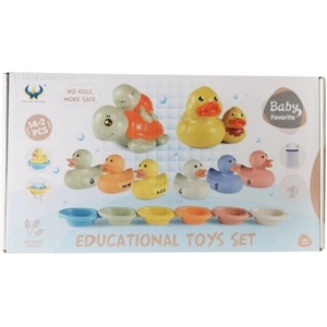 Raya Toys Комплект играчки за баня Raya Toys - Патета и костенурка с лодки, 16 части (503125173)