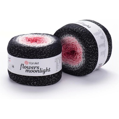Yarn Art Příze Flowers Moonlight 3260 červená, růžová, šedá, černá