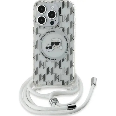 KARL LAGERFELD Кейс Karl Lagerfeld IML Crossbody Monogram Karl & Choupette Head MagSafe за iPhone 15 Pro, прозрачен (3666339286866)