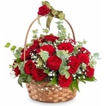  КОШНИЦА 25 ЧЕРВЕНИ РОЗИ