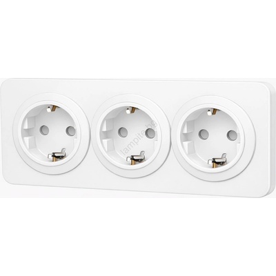 Aigostar - Стенен контакт с рамка 3Z SCHUKO 250V/16A бял (AI2751A)