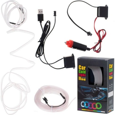 Osvětlení interiéru auta ambietní USB/12V, 5m bílé