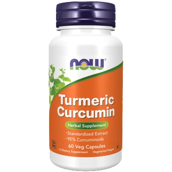 NOW NOW Turmeric Curcumin, стандартизиран екстракт от куркумин, 60 растителни капсули
