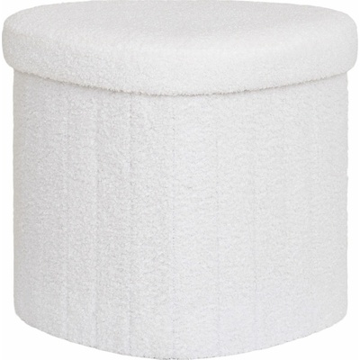 House Nordic Taburet s úložným prostorem, bouclé, bílý, 42 x36 cm, Medford – Zboží Dáma