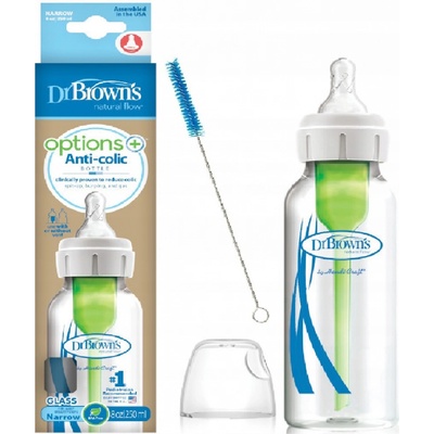 Dr. Brown´s kojenecká láhev skleněná standard Options plus transparentní 250 ml