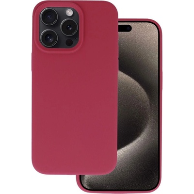 TopQ Zadný kryt Silicone Lite pre Iphone 15 Pro Max burgundy