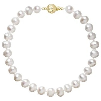 Pavona perlový náramek z říčních perel se zapínáním ze 14 karátového zlata 923001.1/9272A bílý