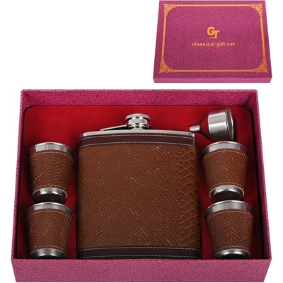 Комплект манерка с аксесоари /кожа и метал/ (К85883)