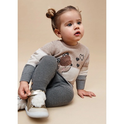 Mayoral Трицветна рокля трико за бебе момиче с кученце Майорал