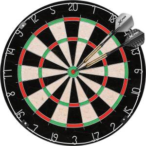XQMAX Darts Dartboard StarterSet Bristle с 2 комплекта стрели, маркер и табло за точки