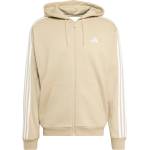 Adidas Мъжки суичър adidas Essentials 3-Stripes French Terry Full-Zip Hoodie - Khaki Three / White (017-4667-0113)