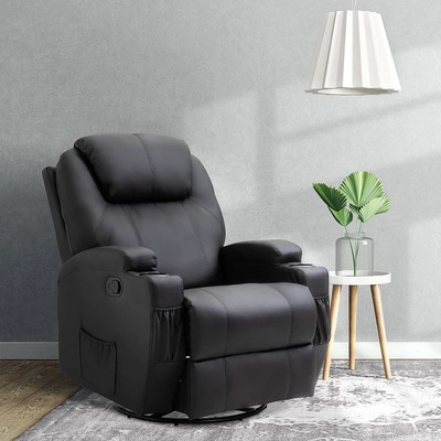 Goleto Masážne relaxačné kreslo REX čierna