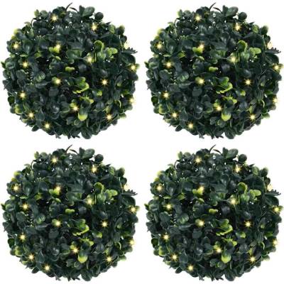 Petrashop Umělé buxus koule s LED světly 4 ks zelené 12 cm 3335894
