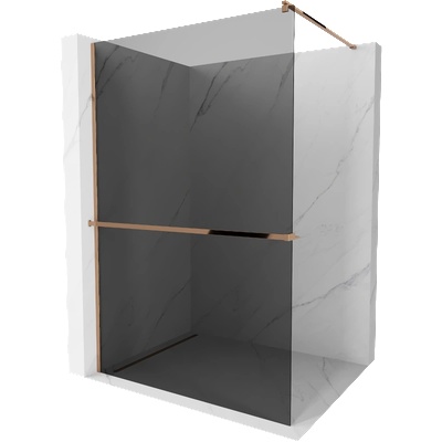 Mexen Kioto+ Душ преграда с рафт Walk-in 110 x 200 см, графит, розово злато (800-110-121-60-40)