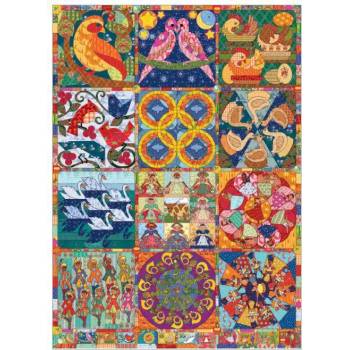 Cobble Hill - Puzzle Twelve Days of Christmas Quilt - 1 000 piese