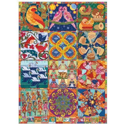 Cobble Hill - Puzzle Twelve Days of Christmas Quilt - 1 000 piese