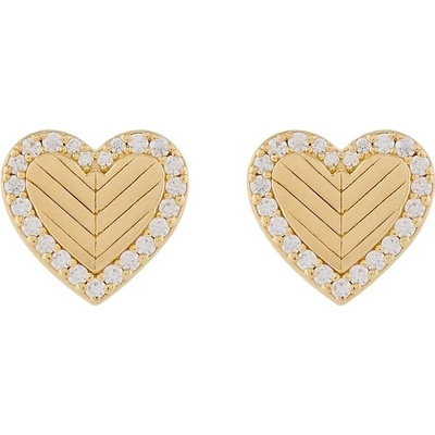 Emporio Armani Romantické pozlacené náušnice s kubickými zirkony EG3624710