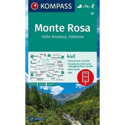 Monte Rosa (Kompass - 88) - turistická mapa