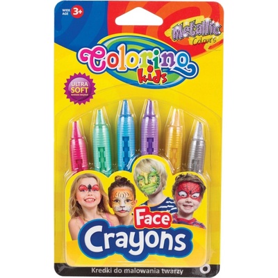 Colorino Farby na tvár metalické v násadca 6 farieb