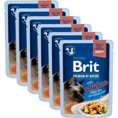 Brit Капсула BRIT Premium Cat Delicate Fillets in Gravy with Chicken for Sterilised 6 x 85 г