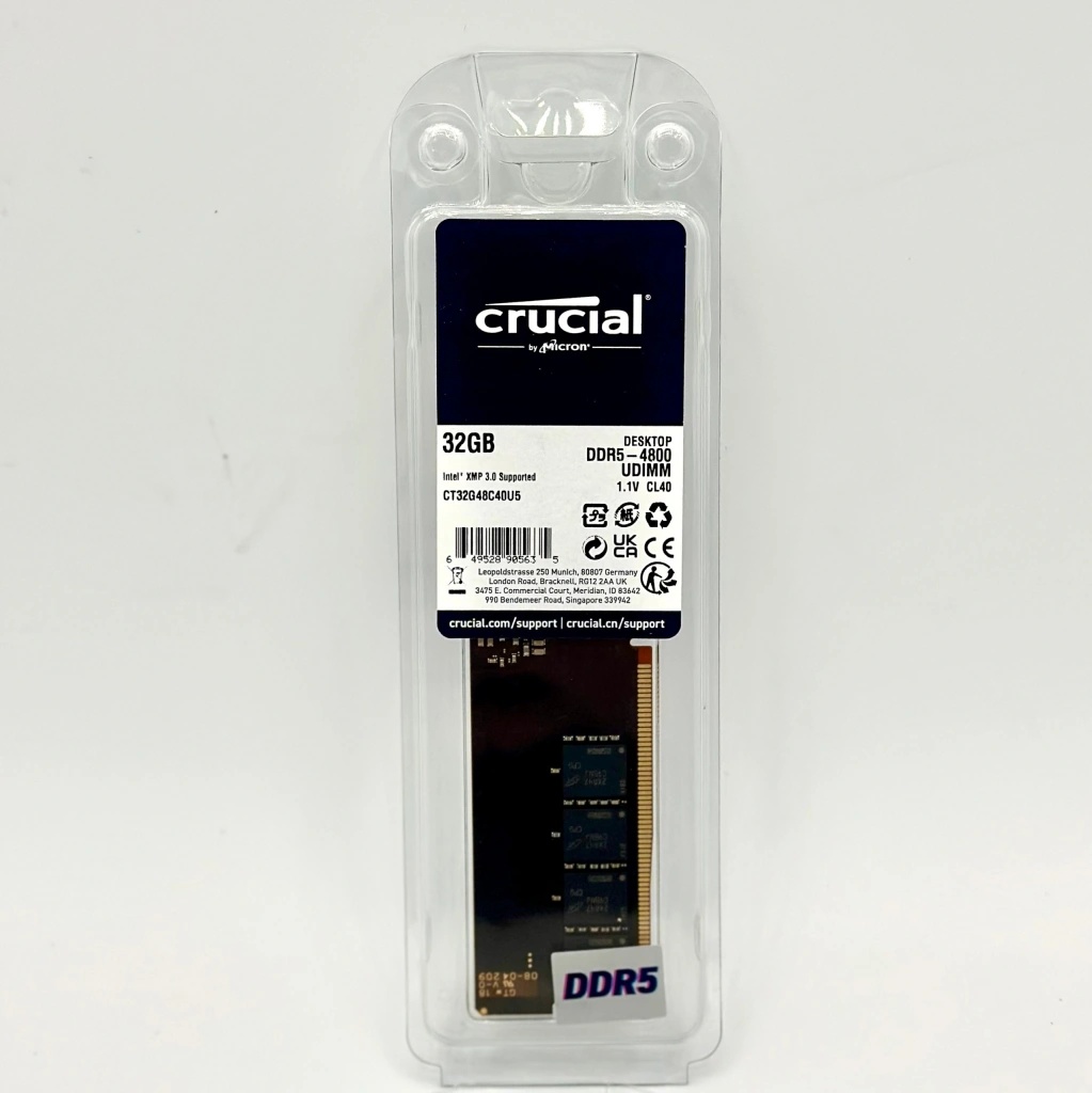 Crucial CT32G48C40U5 DDR5-4800 32GB×2 Crucial 32GB DDR5 4800 MHz UDIMM Memory Module CT32G48C40U5 B&H