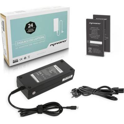 Movano Зарядно за лаптопи HP / Toshiba / Acer / Asus / Lenovo / Dell, 130W / 20V / 6, 5A / конектор USB-C (ZZ/USBC130W)