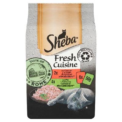Sheba Fresh Cuisine kompletné mokré krmivo pre dospelé mačky 6 x 50 g (300 g)