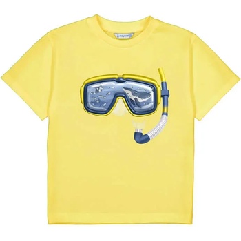 MAYORAL Тениска къс ръкав 3D изображение маска в жълт цвят за мини момче Mayoral