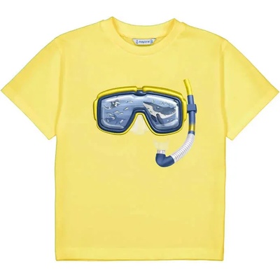 MAYORAL Тениска къс ръкав 3D изображение маска в жълт цвят за мини момче Mayoral