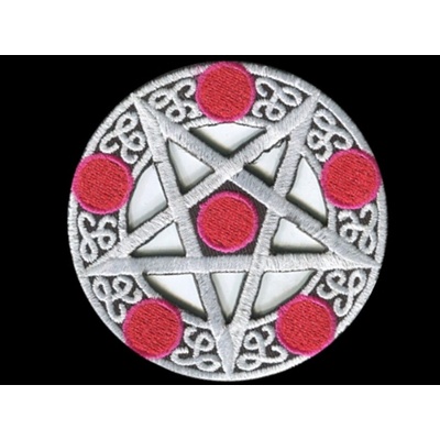Nášivka PENTAGRAM vyšívaná zažehlovací