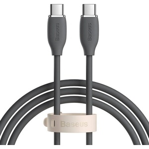 Baseus Кабел Baseus Jelly (CAGD030101), USB C(м) към USB C(м), 2m, 100W, черен (CAGD030101 / 56819)