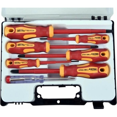 Šroubováky elektrikářské se zkoušečkou, sada 7ks, 3x(-),3x(PH), CrV, EXTOL PREMIUM 53087