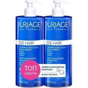 Uriage DS Hair Комплект - Нежен балансиращ шампоан, 2х 500 ml - ozone