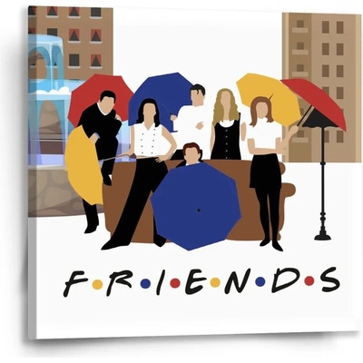 Sablio Obraz Seriál Priatelia FRIENDS Gauč pri fontáne - 50x50 cm