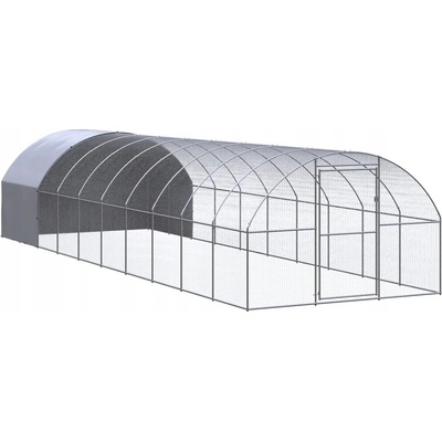 VidaXl Venkovní klec pro kuřata 3x10x2 m ocel pozinkovaná stříbrná