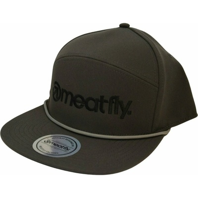 Meatfly шапка с права козирка Creeper 6 Panel Snapback Сиво / Черно Лого Meatfly | Siv | МЪЖЕ | ЕДИН РАЗМЕР