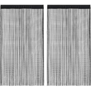 vidaXL Пердета ресни, 2 бр, 100x250 см, черни (132400)